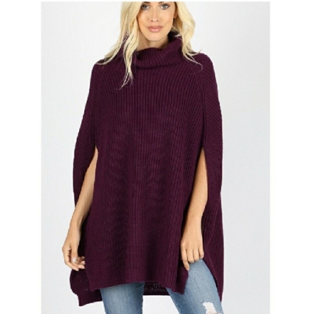 Plum turtleneck sweater